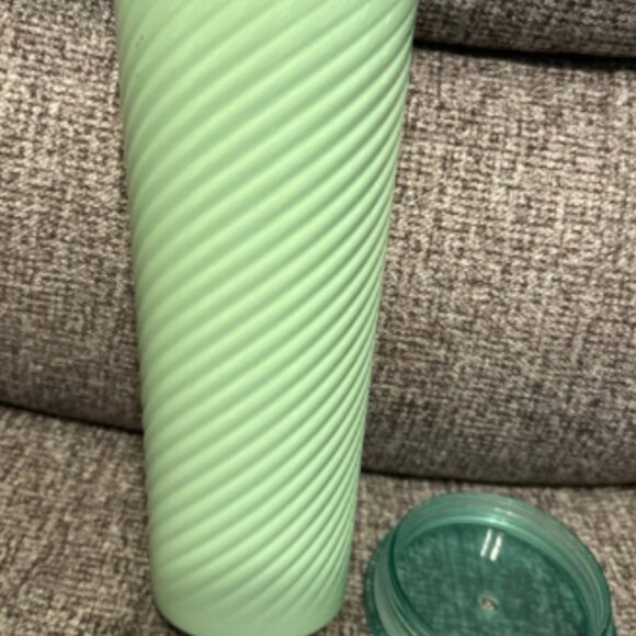 Starbucks 2023 Sage Spiral Mint Green Stainless Steel Pastel Tumbler No Straw - Picture 4 of 8